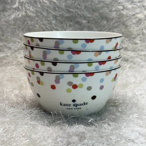 Kate Spade New York Lenox Market Street Collection Confetti Bowl Set of 4 RARE